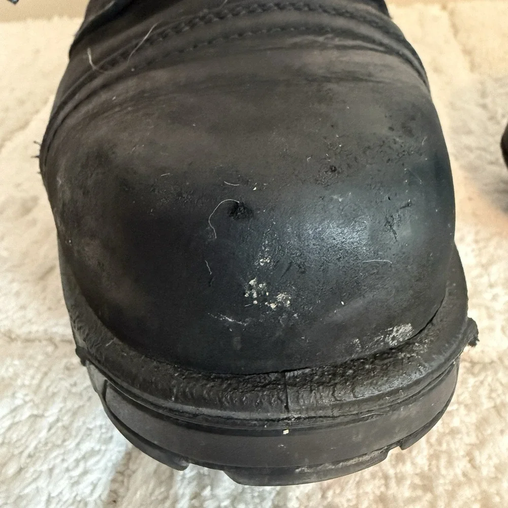 Royer Mens Black Leather Workboots 9R Composite Toe Lace Up CSA Approved Safety
